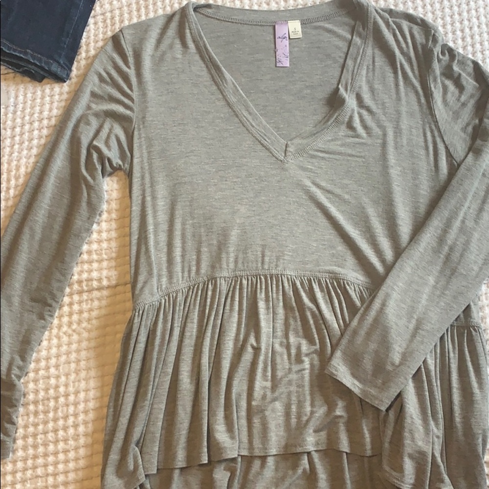 Francesca’s grey Peplum long sleeve